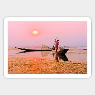 Sunset over Inle Lake Sticker